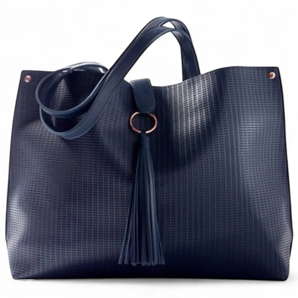 Ulta Navy Tote Bag with Tassel NWT Spacious Everyday Carryall | NWT